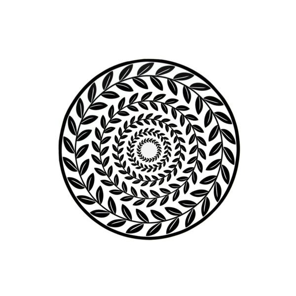 OLB-28 SİYAH ŞERİT ZEYTİN DALI YAPRAK DESENLİ TABAK