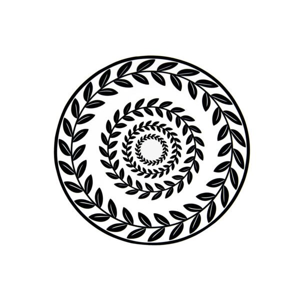 OLB-19 SİYAH ŞERİT ZEYTİN DALI YAPRAK DESENLİ TABAK