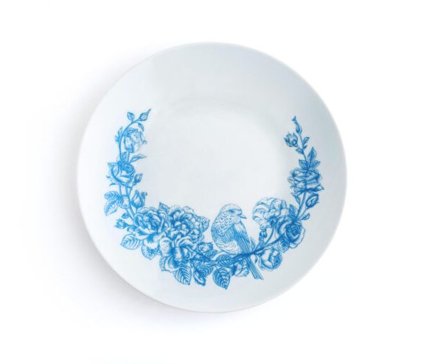 ABT-25 MAVİ ÇİÇEK DESENLİ TABAK