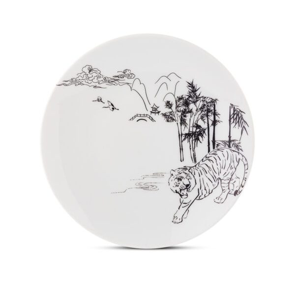 KYB-17 SİYAH JAPON FİGÜRLÜ TABAK