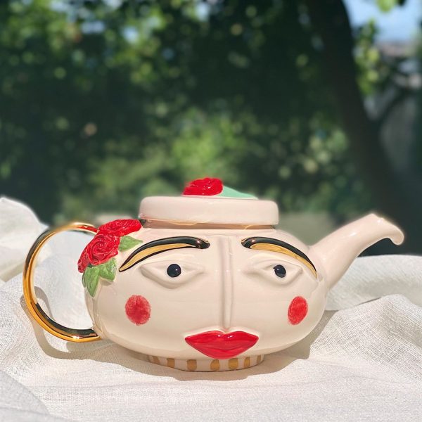La Vie En Rose Kırmızı Makyaj Teapot Demlik