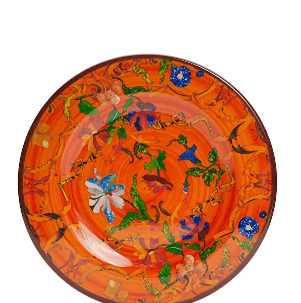 Pancale Turuncu Çiçek Desenli Meyve Tabağı