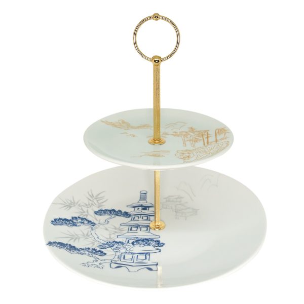 KYG-17-2S-KY-25 KYOTO JAPON FİGÜRLERİ DESENLİ 17CM&25CM 2 KATLI İNCE PORSELEN STAND