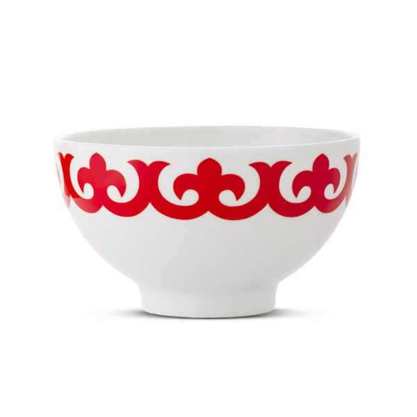 RO1-13K ROJO KIRMIZI ETNİK DESENLİ 13CM PORSELEN KASE