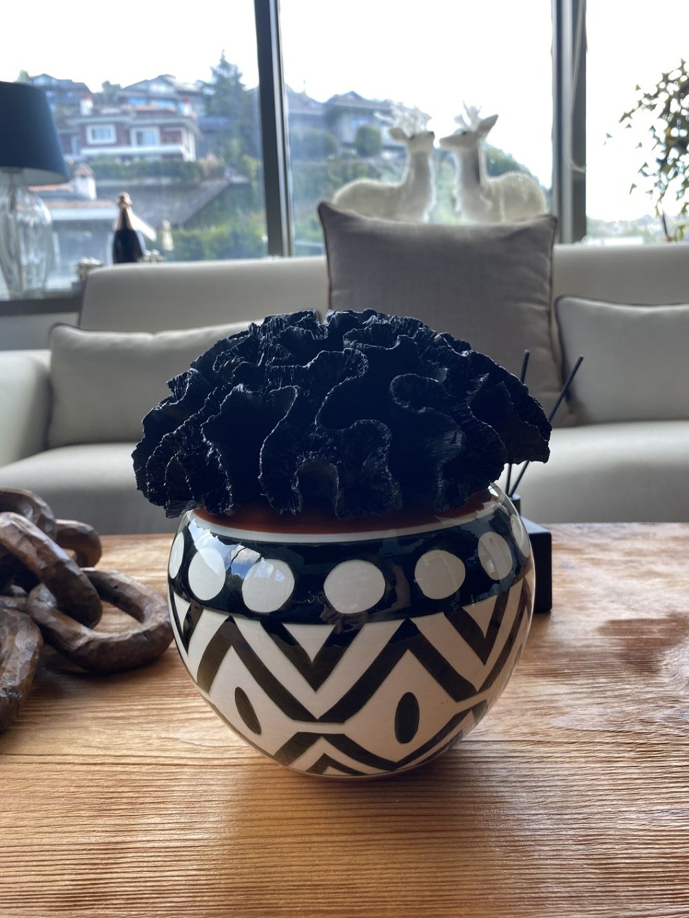 Afrikan Desenli Siyah Mercan Kapak