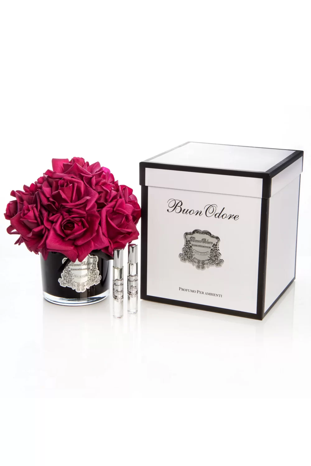 SİYAH CAM SILVER BORDO 14 GÜL ODA KOKUSU - Görsel 2