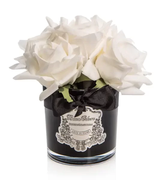 SİYAH CAM SILVER BEYAZ 5 GÜL ODA KOKUSU